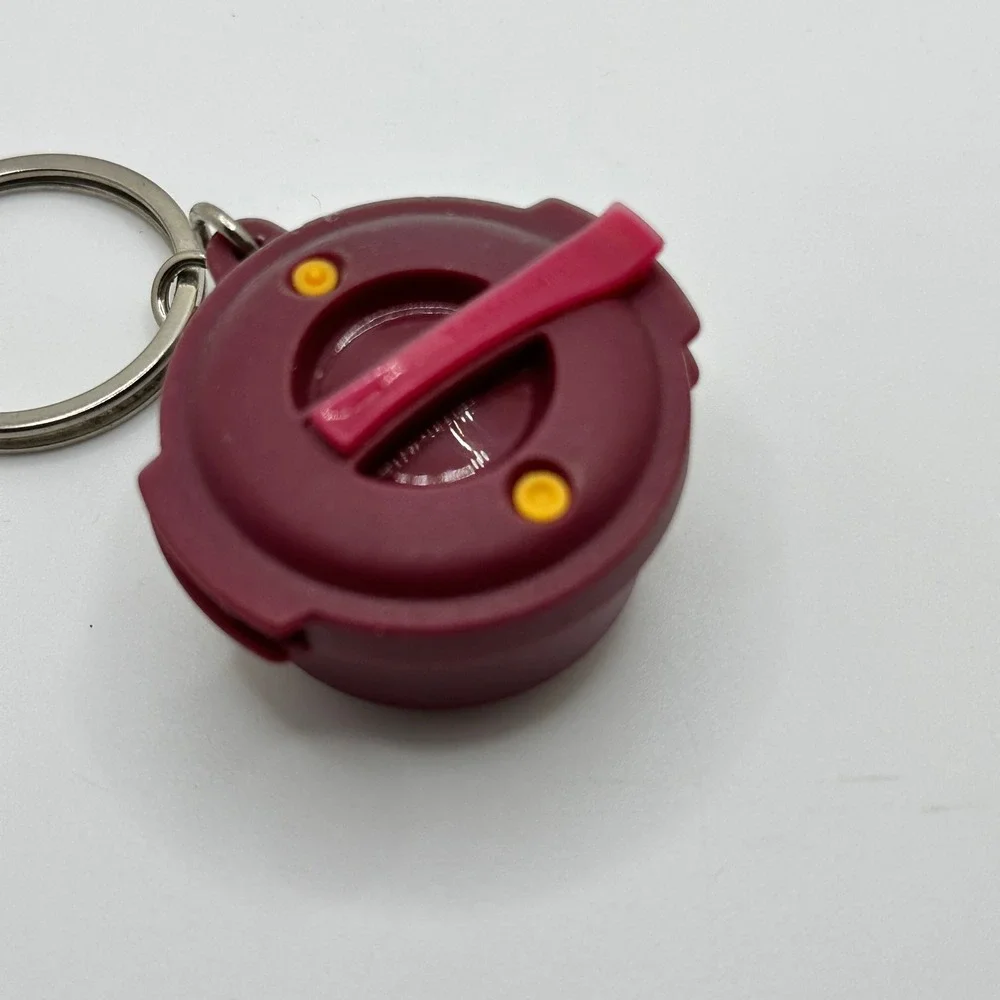 Tupperware MicroPro Grill Keychain Miniature Collectible‎ Burgundy Red Tiny Toy